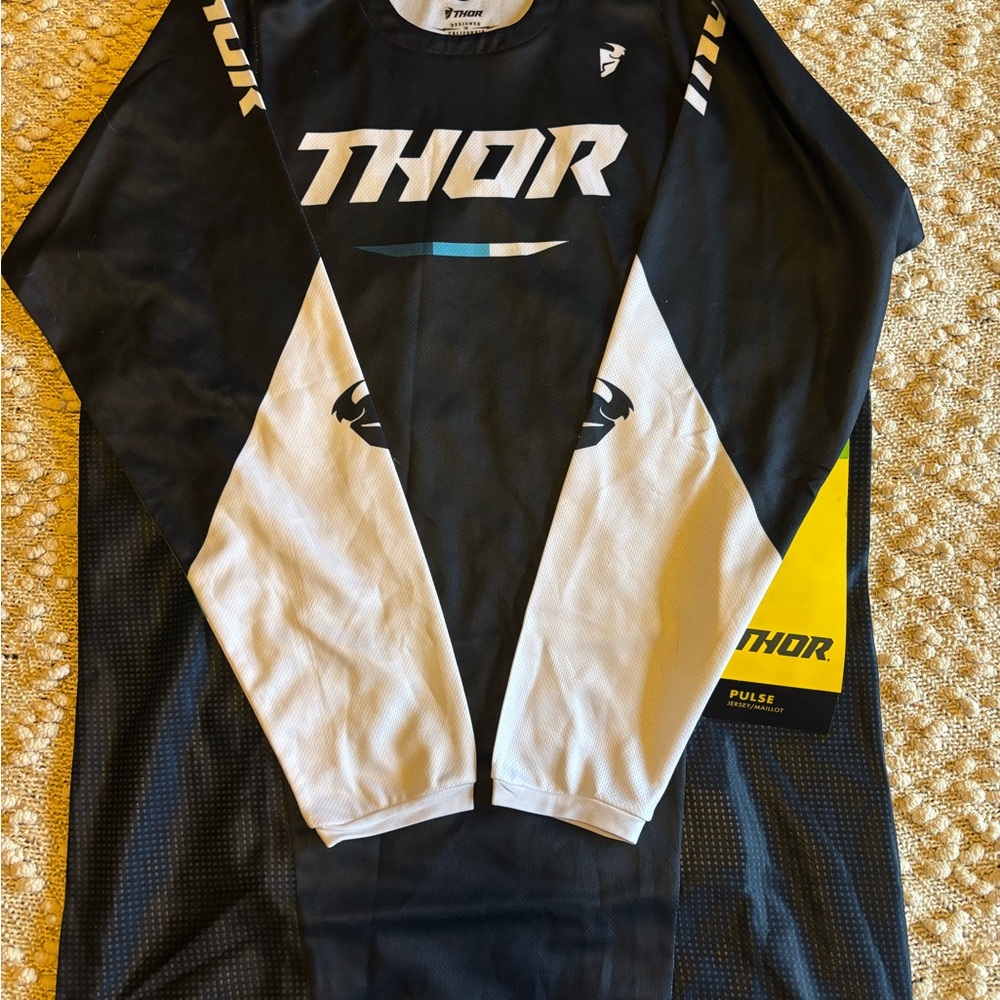 Thor Navy and White Racing Jersey